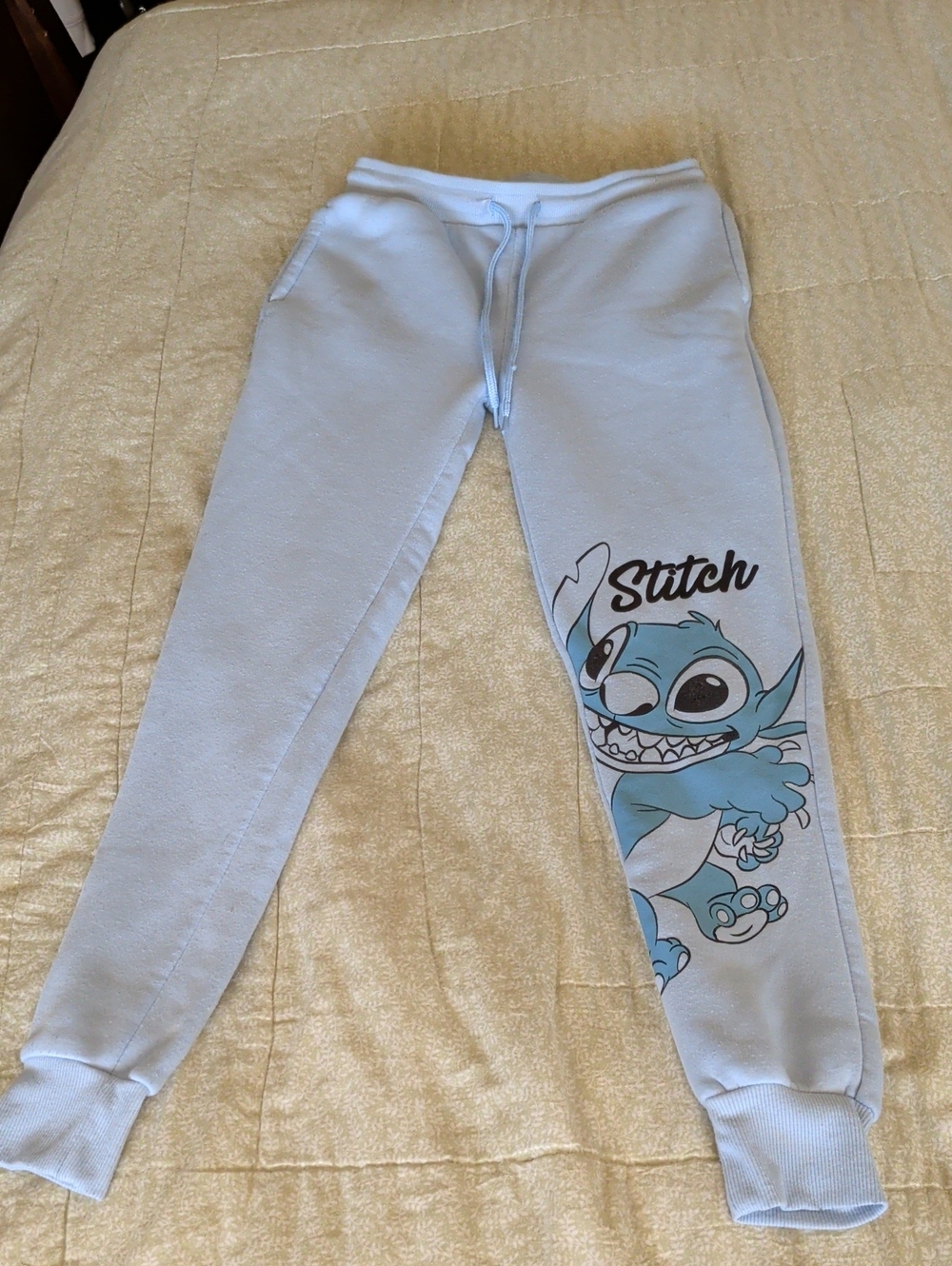 Kids Light Blue Stitch Graphic Joggers